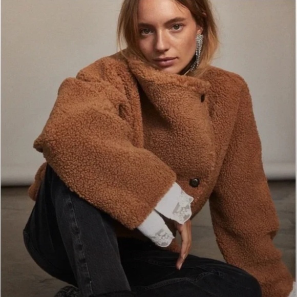 Free People Izzy Wrap Teddy Jacket - Picture 1 of 8